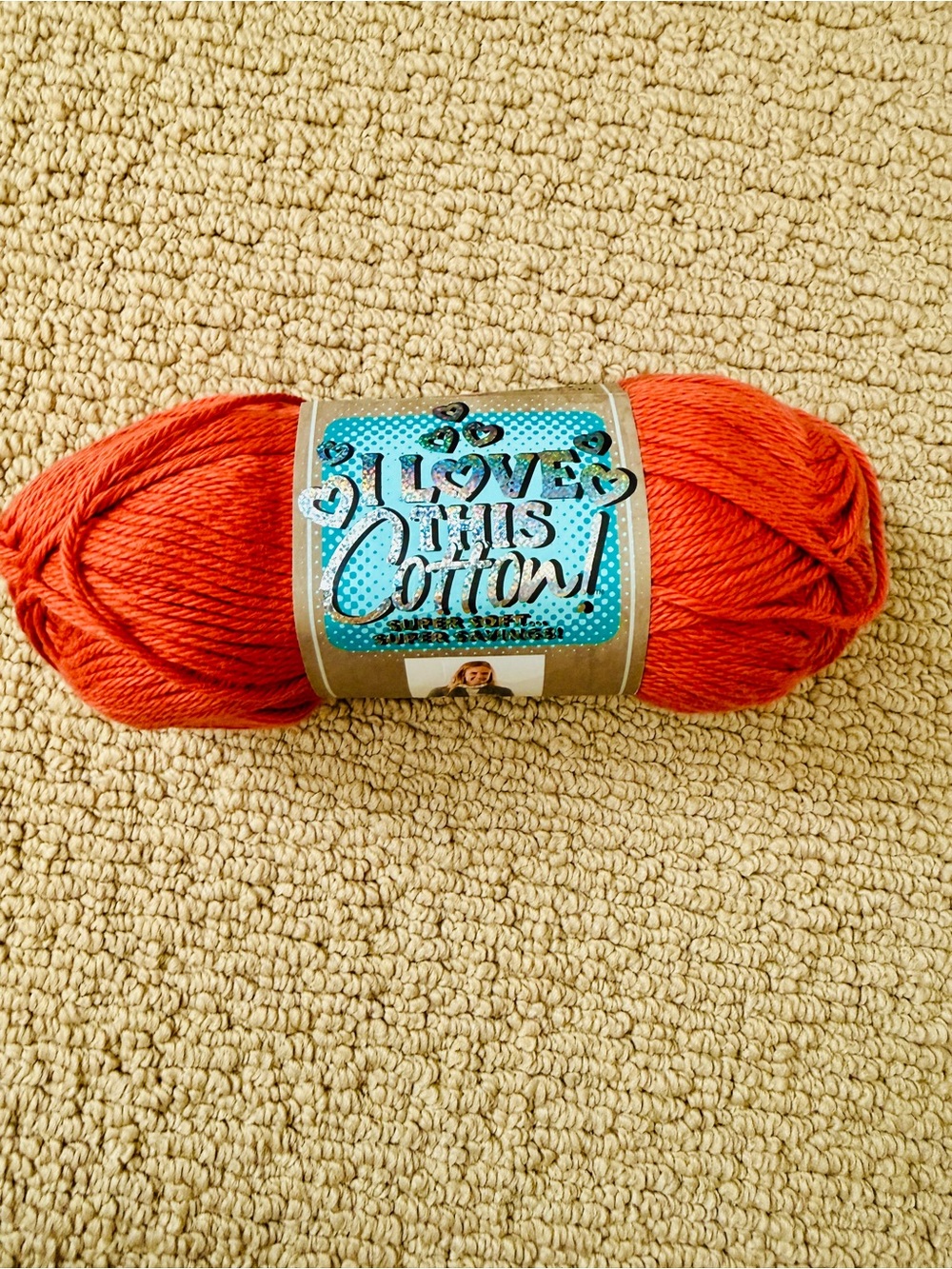 Soft orange yarn by I Love this Cotton - single skein
